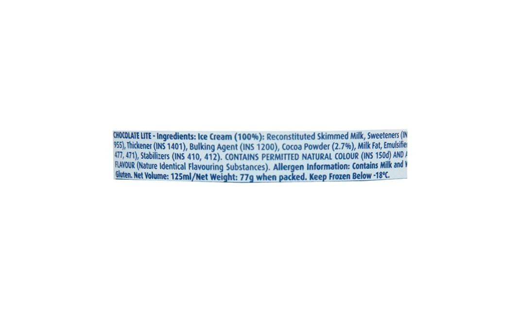 London Dairy Lite Ice Cream Chocolate No Added Sugar   Cup  125 millilitre